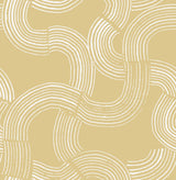 Hokime Mustard Peel & Stick Wallpaper with Abstract Bohemian Pattern - NuWallpaper NUS4317