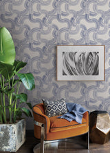 Hokime Cobalt Peel & Stick Wallpaper with Abstract Bohemian Pattern - NuWallpaper NUS4318