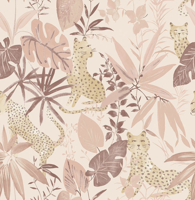 Jhalana Rose Peel & Stick Wallpaper with Botanical Leaves and Bohemian Style - NuWallpaper NUS4322