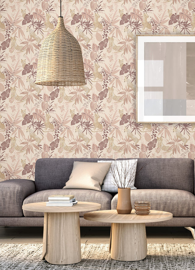 Jhalana Rose Peel & Stick Wallpaper with Botanical Leaves and Bohemian Style - NuWallpaper NUS4322
