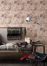 Jhalana Rose Peel & Stick Wallpaper with Botanical Leaves and Bohemian Style - NuWallpaper NUS4322