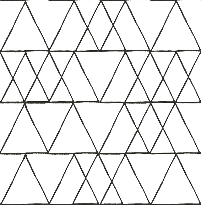 Harris Black Peel & Stick Wallpaper with Geometric Minimalist Pattern - NuWallpaper NUS4379
