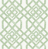 Tanner Green Peel & Stick Wallpaper with Geometric Trellis Pattern - NuWallpaper NUS4382