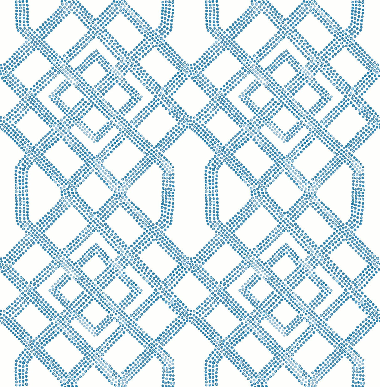 Tanner Blue Peel & Stick Wallpaper with Geometric Trellis Pattern - NuWallpaper NUS4384