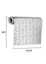 Holden Black Peel & Stick Wallpaper with Modern Geometric Chevron Pattern - NuWallpaper NUS4387