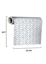Holden Indigo Peel & Stick Wallpaper with Modern Chevron Geometric Pattern - NuWallpaper NUS4389