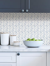 Holden Indigo Peel & Stick Wallpaper with Modern Chevron Geometric Pattern - NuWallpaper NUS4389