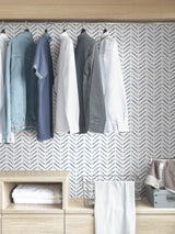 Holden Indigo Peel & Stick Wallpaper with Modern Chevron Geometric Pattern - NuWallpaper NUS4389
