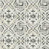 Landondale Black Peel & Stick Wallpaper with Spanish-Inspired Geometric Faux Tile - NuWallpaper NUS4397