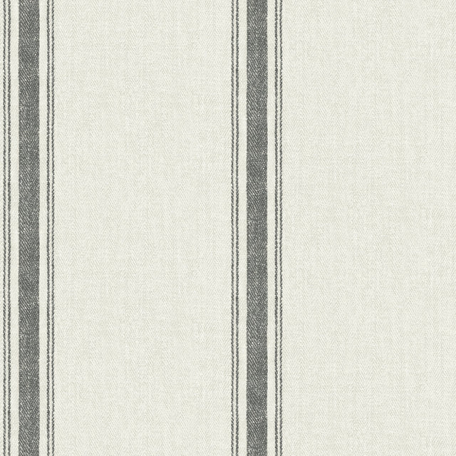 Landondale Charcoal Peel & Stick Wallpaper with Woven Stripe Pattern - NuWallpaper NUS4398