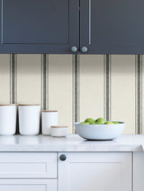Landondale Charcoal Peel & Stick Wallpaper with Woven Stripe Pattern - NuWallpaper NUS4398
