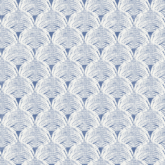 Manila Blue Peel & Stick Wallpaper with Coastal Wave Geometric Pattern - NuWallpaper NUS4445