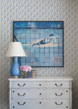 Manila Blue Peel & Stick Wallpaper with Coastal Wave Geometric Pattern - NuWallpaper NUS4445