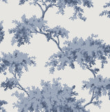 Alder Denim Peel & Stick Wallpaper with Traditional Tree Motif - NuWallpaper NUS4472