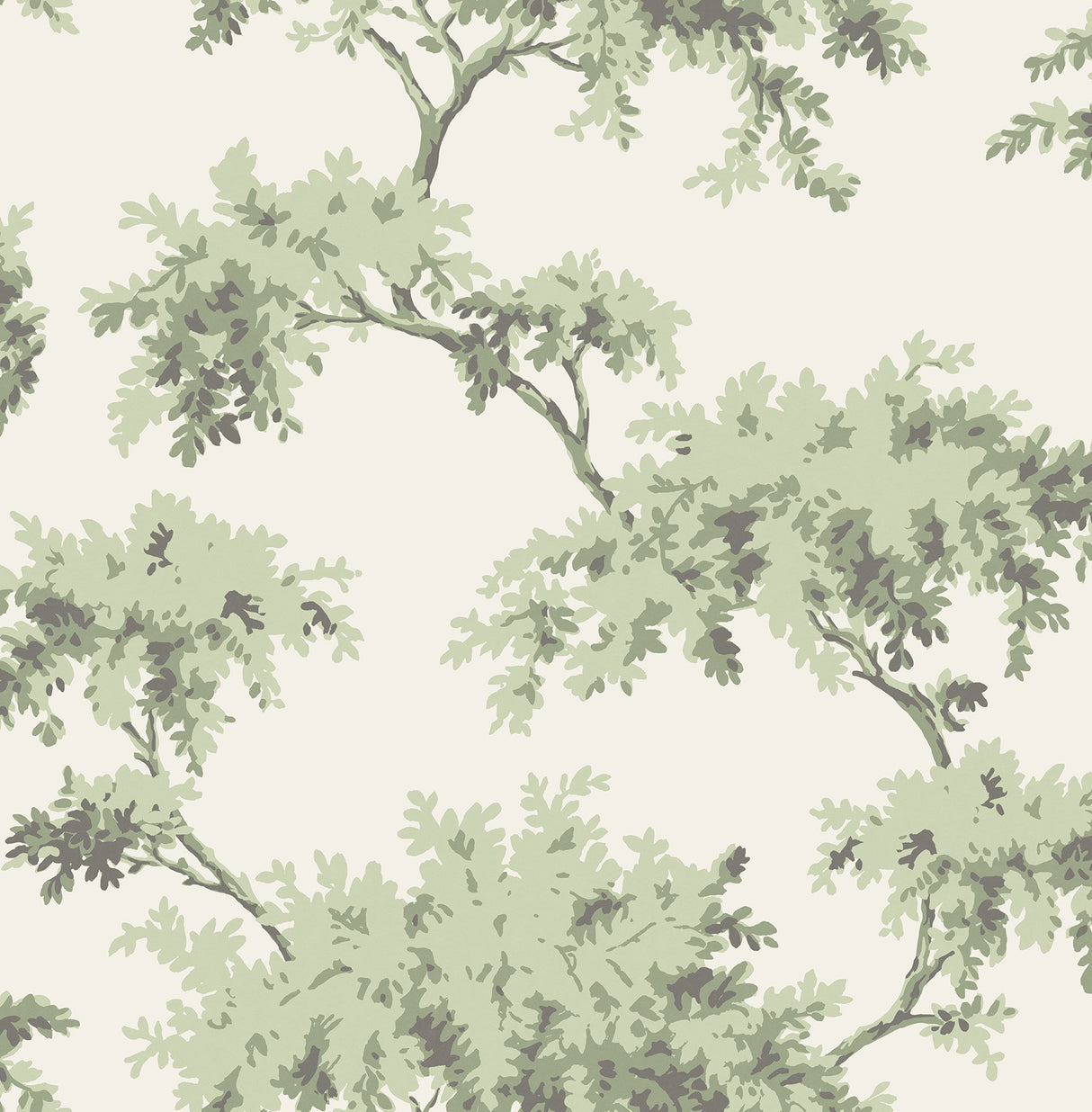 Alder Sage Peel & Stick Wallpaper with Traditional Tree Motif - NuWallpaper NUS4473