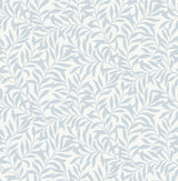 Wisley Blue Peel & Stick Wallpaper with Botanical Leaves Pattern, Traditional Style - NuWallpaper NUS4476