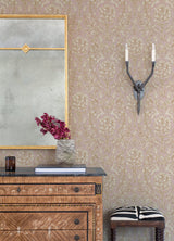 Enchanted Blush Peel & Stick Wallpaper with Scandinavian Woodland Damask - NuWallpaper NUS4479