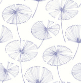 Aya Flower Periwinkle Peel & Stick Wallpaper with Modern Botanical Floral Pattern - NUS4625