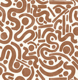Edie Terracotta Geometric Peel & Stick Wallpaper with Bohemian Abstract Motif - NuWallpaper NUS4635