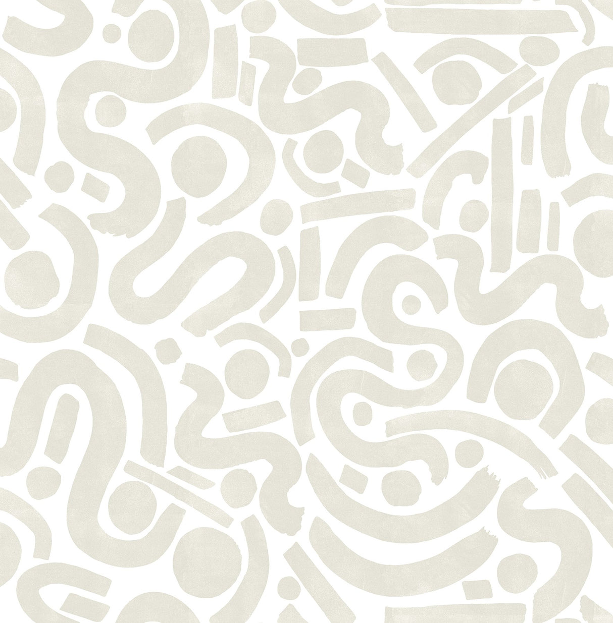 Edie Taupe Geometric Peel & Stick Wallpaper with Bohemian Abstract Motif - NuWallpaper NUS4636