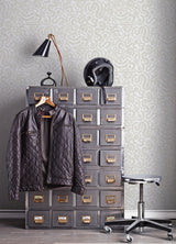 Edie Taupe Geometric Peel & Stick Wallpaper with Bohemian Abstract Motif - NuWallpaper NUS4636