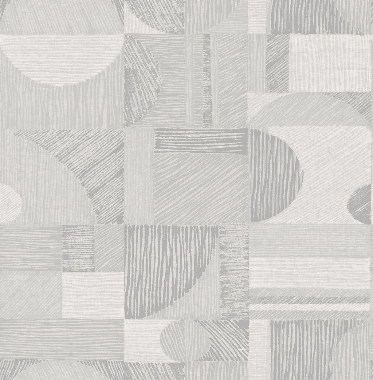 Margo Silver Geometric Peel & Stick Wallpaper with Metallic Modern Abstract Geometrics - NuWallpaper NUS4639