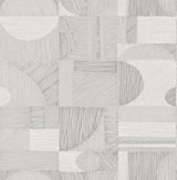 Margo Silver Geometric Peel & Stick Wallpaper with Metallic Modern Abstract Geometrics - NuWallpaper NUS4639