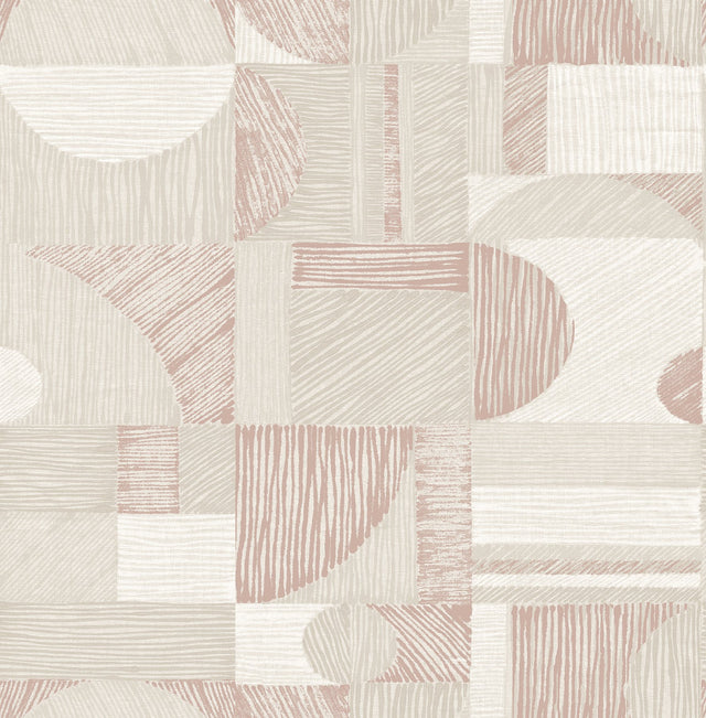 Margo Rose Gold Geometric Peel & Stick Wallpaper with Metallic Modern Abstract Pattern - NuWallpaper NUS4640