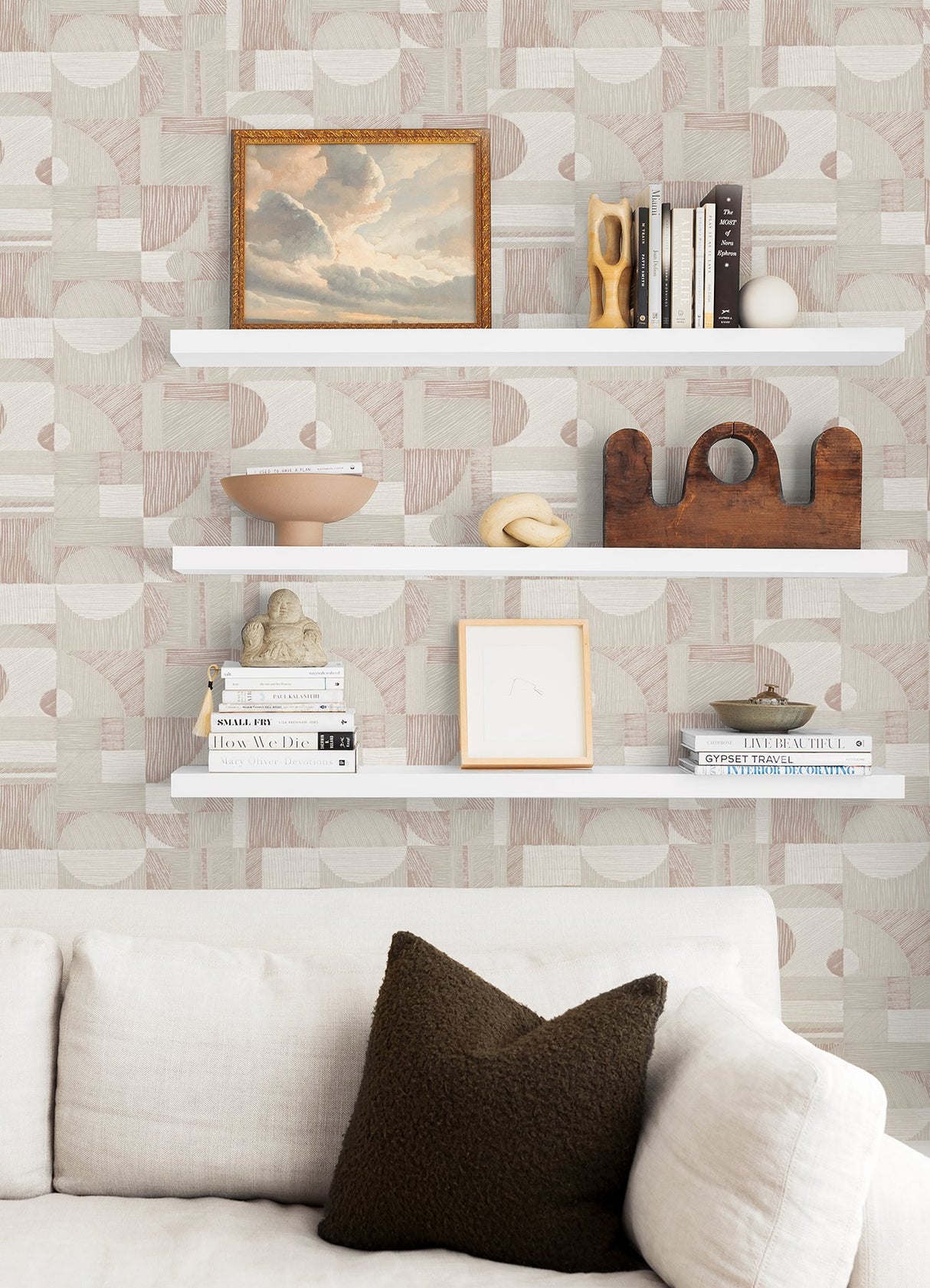 Margo Rose Gold Geometric Peel & Stick Wallpaper with Metallic Modern Abstract Pattern - NuWallpaper NUS4640