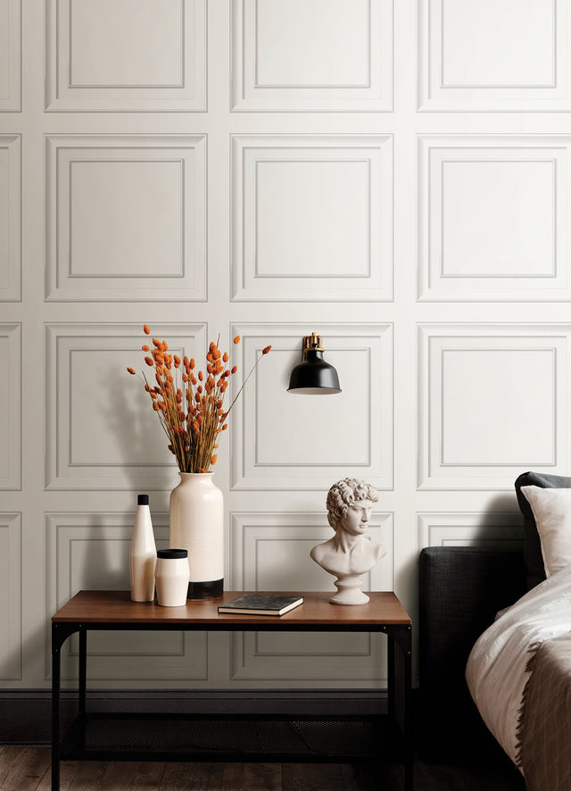 Panel White Wall Panel Peel & Stick Wallpaper