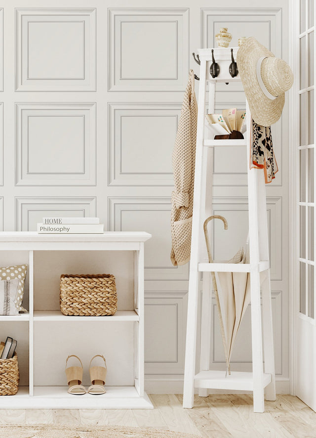 Panel White Wall Panel Peel & Stick Wallpaper