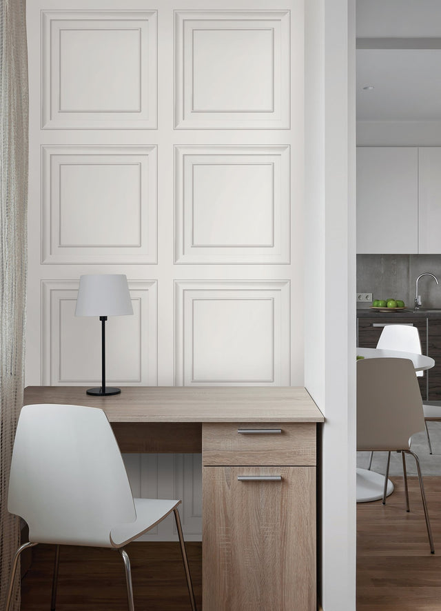 Panel White Wall Panel Peel & Stick Wallpaper
