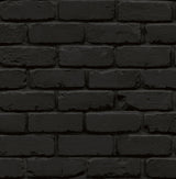 Amsterdam Black Brick Peel & Stick Wallpaper with Modern Graphic Brick Motif - NuWallpaper NUS4842