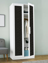 Amsterdam Black Brick Peel & Stick Wallpaper with Modern Graphic Brick Motif - NuWallpaper NUS4842