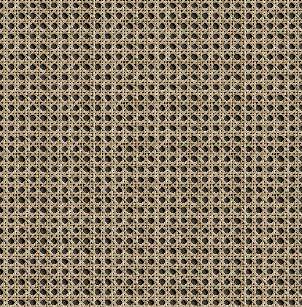 Rattan Caning Honey Peel & Stick Wallpaper with Modern Graphic Woven Motif - NUS4844