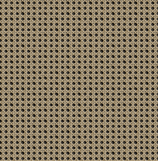 Rattan Caning Honey Peel & Stick Wallpaper with Modern Graphic Woven Motif - NUS4844
