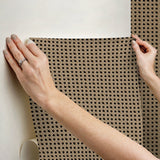 Rattan Caning Honey Peel & Stick Wallpaper with Modern Graphic Woven Motif - NUS4844