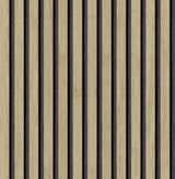 Slat Wood Oak Peel & Stick Wallpaper with Charcoal Wood Slat Motif - NuWallpaper NUS4846