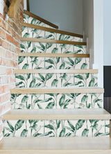 Banana Leaf Teal Peel & Stick Wallpaper with Botanical Leaves Motif - NuWallpaper NUS4904