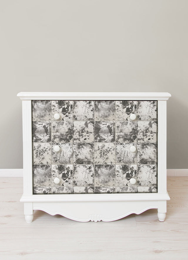Metal Sheet Charcoal Peel & Stick Wallpaper with Industrial Metallic Tile Motif - NuWallpaper NUS4905