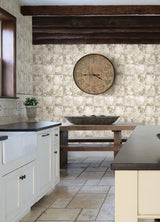 Metal Sheet Silver Peel & Stick Wallpaper with Distressed Tin-Tile Industrial Pattern - NuWallpaper NUS4906