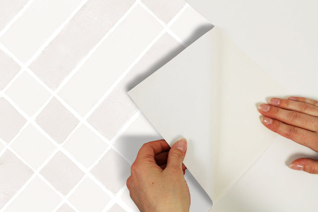 Alix Cream Peel & Stick Wallpaper with Modern Geometric Pattern - NuWallpaper NUS4932