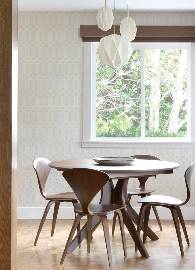 Alix Cream Peel & Stick Wallpaper with Modern Geometric Pattern - NuWallpaper NUS4932