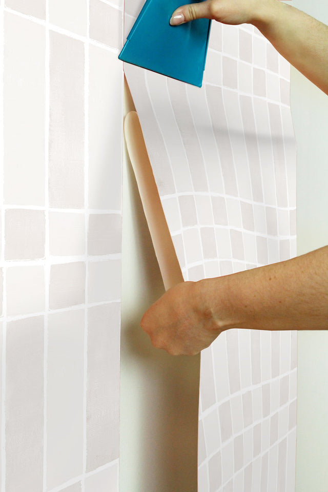 Alix Cream Peel & Stick Wallpaper with Modern Geometric Pattern - NuWallpaper NUS4932