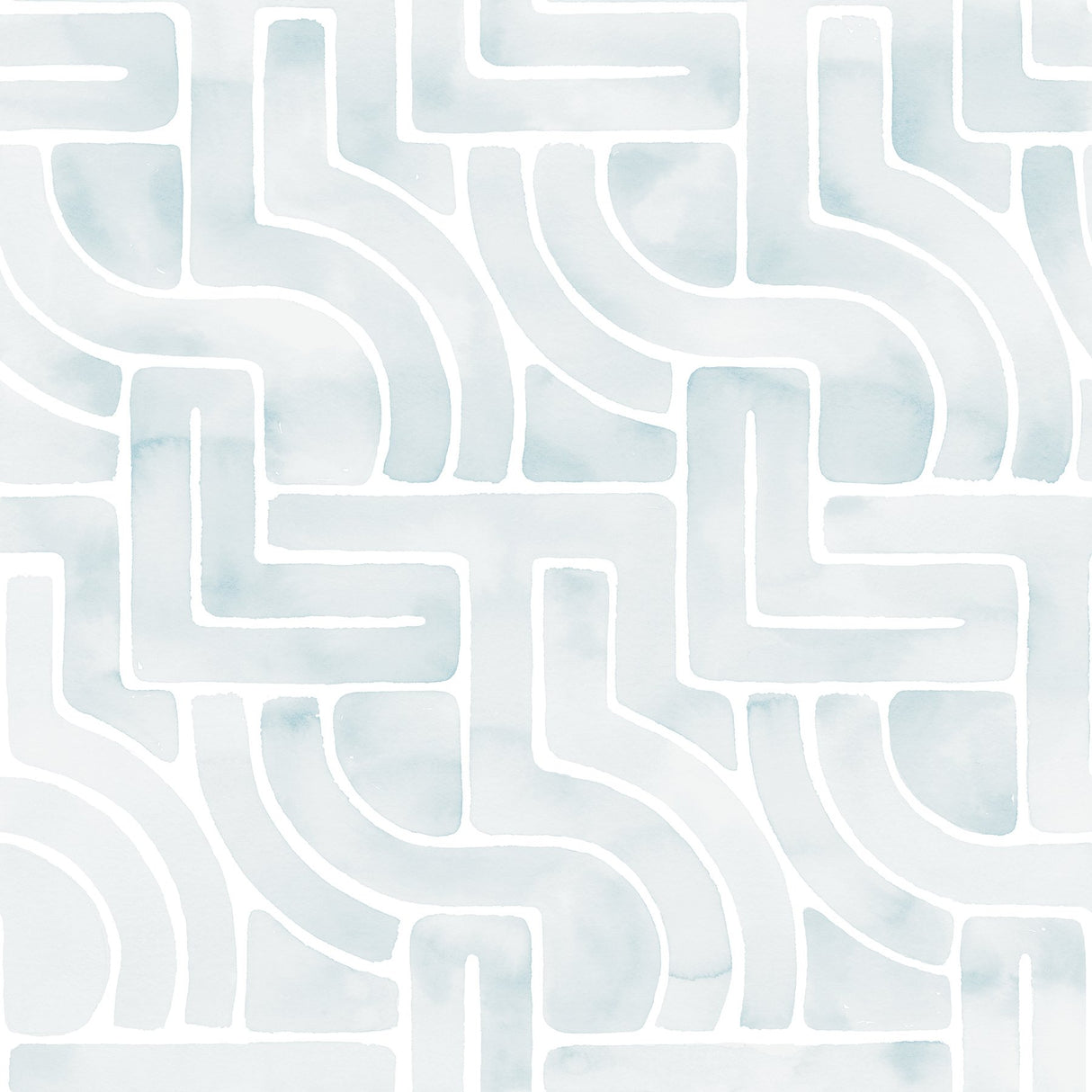 Blythe Blue Peel & Stick Wallpaper with Abstract Geometric Bohemian Pattern - NuWallpaper NUS4934