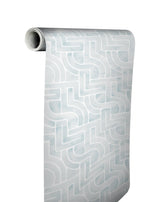 Blythe Blue Peel & Stick Wallpaper with Abstract Geometric Bohemian Pattern - NuWallpaper NUS4934