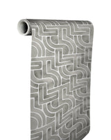 Blythe Grey Peel & Stick Wallpaper with Geometric Abstract Motif - NuWallpaper NUS4936
