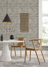 Blythe Grey Peel & Stick Wallpaper with Geometric Abstract Motif - NuWallpaper NUS4936
