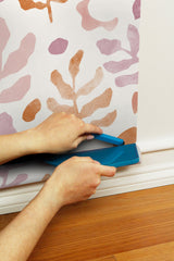 Mira Berry Peel & Stick Wallpaper with Bohemian Botanical Leaf Pattern - NuWallpaper NUS4939