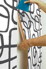 Niko Black Peel & Stick Wallpaper with Abstract Geometric Modern Pattern - NuWallpaper NUS4940